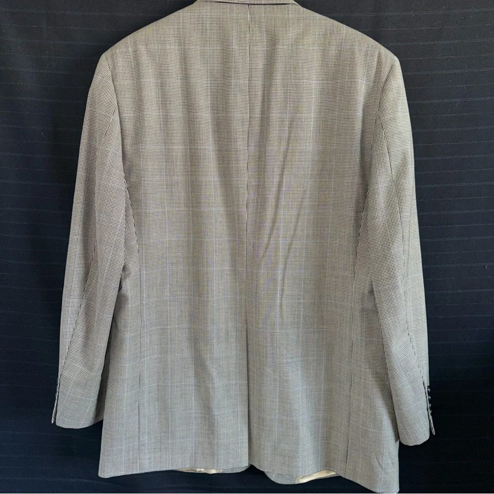 Brooks Brothers Black Tan Houndstooth Wool Cashmere Jacket Sports Coat 46 L - Picture 7 of 14